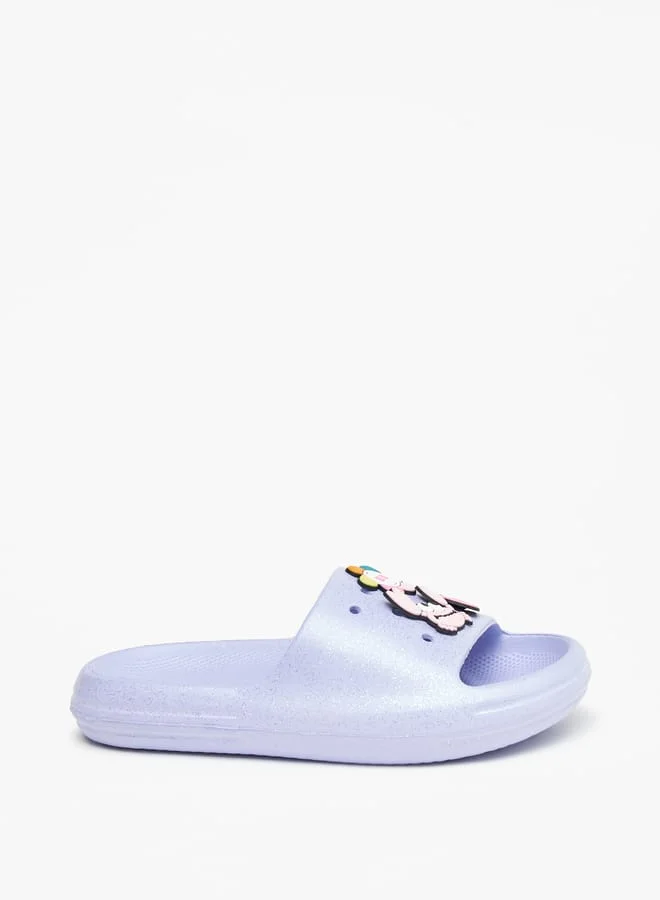 أكوا Girls Applique Detail Slides