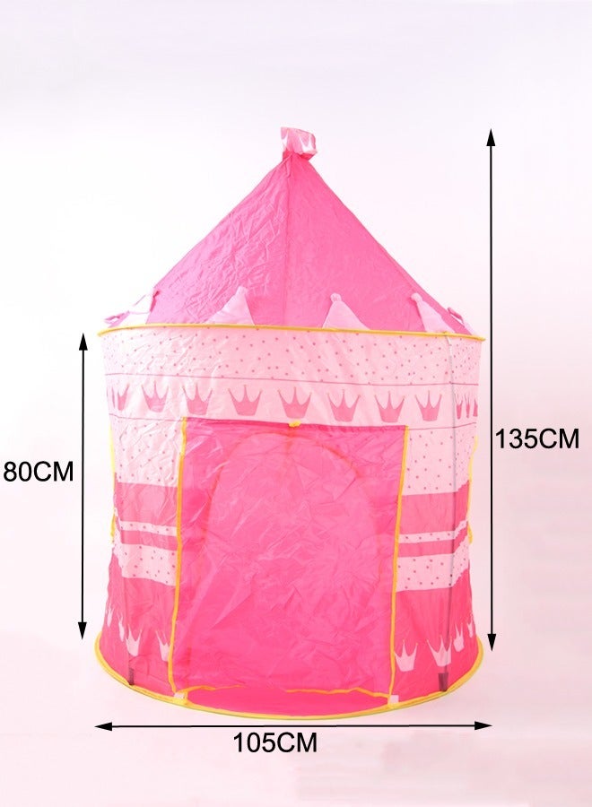 JSAITOYS High-Quality, Portable And Foldable Castle Tent House For Toddlers, Pink - Image 4