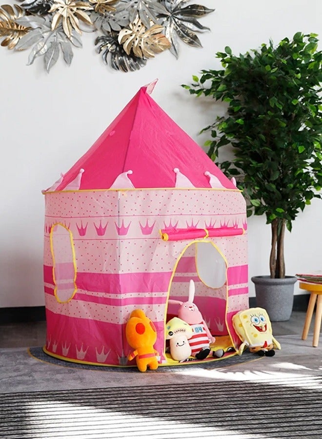 JSAITOYS High-Quality, Portable And Foldable Castle Tent House For Toddlers, Pink - Image 1