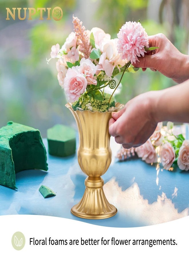 Nuptio Gold Vases for Centerpieces Wedding - 2 Pcs 9in Height Metal Urn Planter Elegant Wedding Centerpieces for Tables - Trumpet Vase for Weddings Party Decoration Centerpiece Table Decorations - Image 5