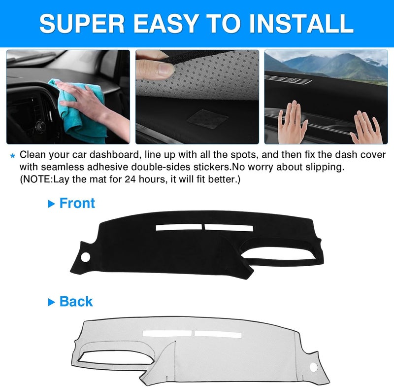 Autorder Dashboard Cover Mat for 1995 1996 Chevy Chevrolet Silverado C/K 1500 2500 3500&Tahoe&Suburban/GMC Sierra&Yukon Pickup Truck Accessories Dash Cover Upgrade Velvet Dash Mat - Image 5