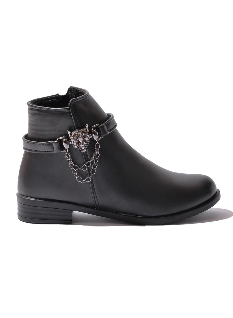LIFESTYLISH Ankle Boots G-22 Leather - Black  - Image 1