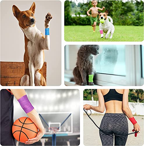 Lenicany 12Pack 2 x 5 Yards Self Adhesive Bandage Wrap Elastic Self Breathable Self Adherent Wrap for Pets Athletic Cohesive Bandage for First Aid - Image 5