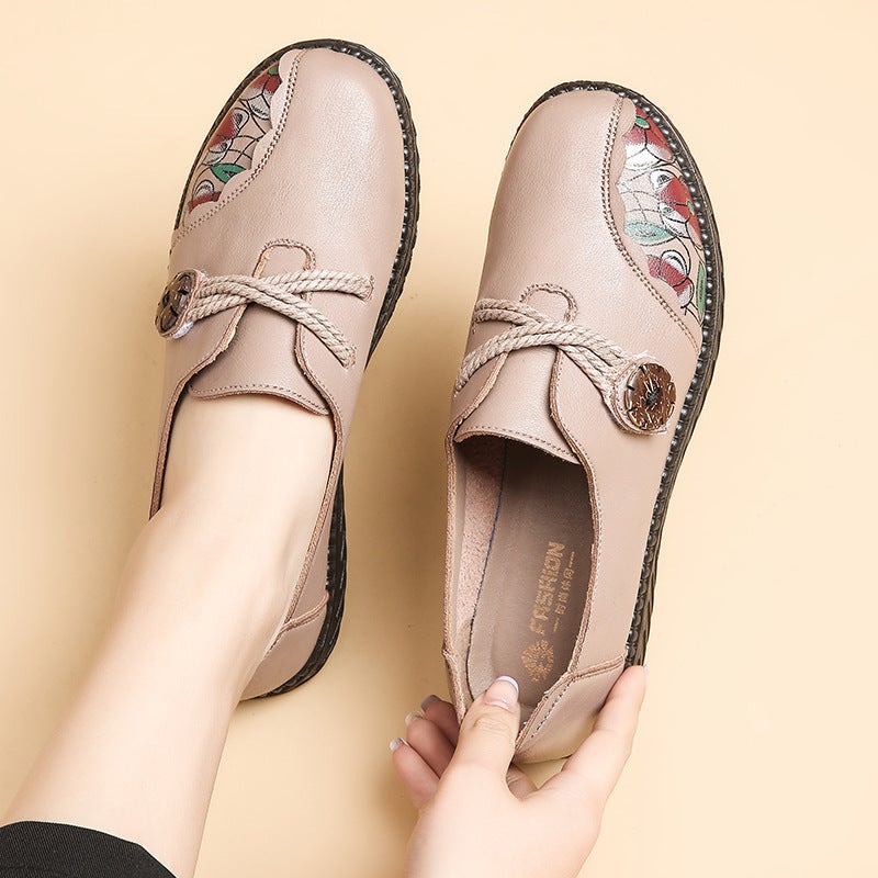 New Spring Autumn Comfortable Womens Shoes for Moms Bean paste 