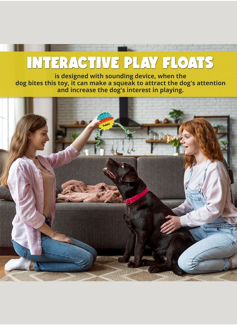CHEWY BONE Dog chew toy treat dispensing ball with rope squeaky ball for large and medium dogs  - Image 4