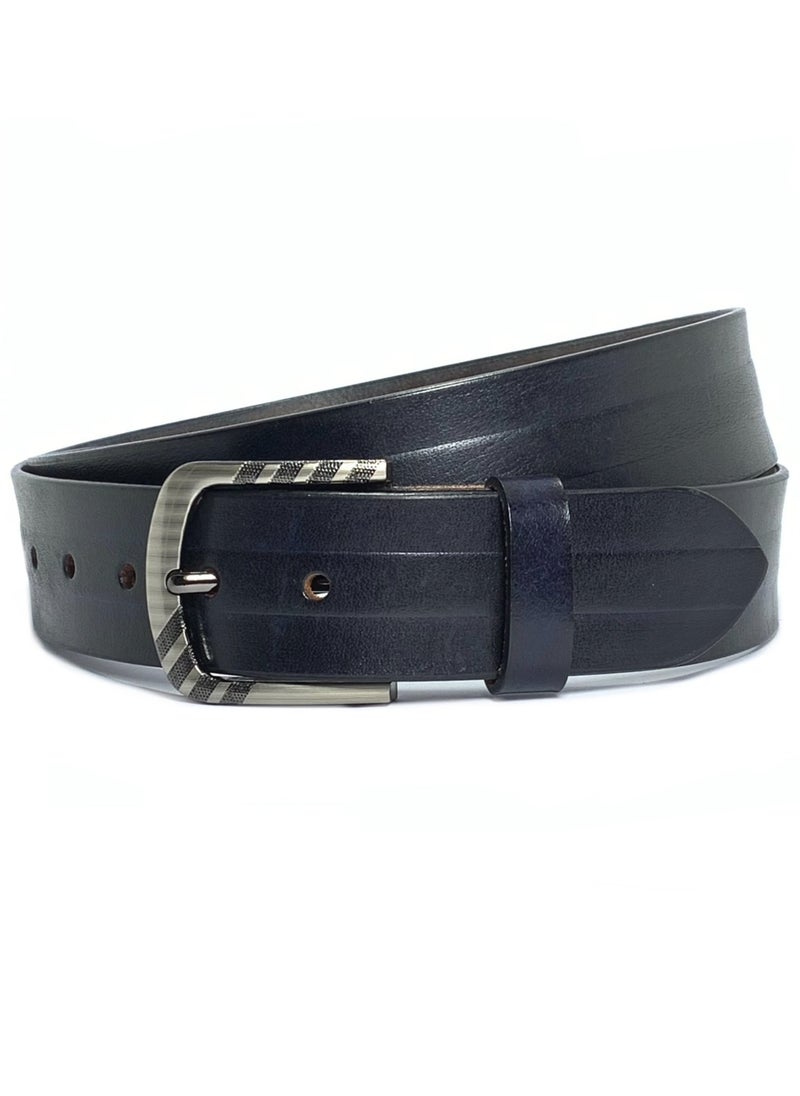 Classic Milano - Classic Milano Genuine Leather Belt Men Casual Belt for men Mens belt 40MM 14902 (Blue) by Milano Leather - Image 1