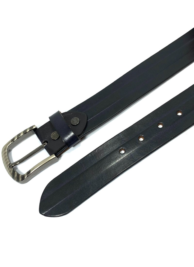 Classic Milano - Classic Milano Genuine Leather Belt Men Casual Belt for men Mens belt 40MM 14902 (Blue) by Milano Leather - Image 1
