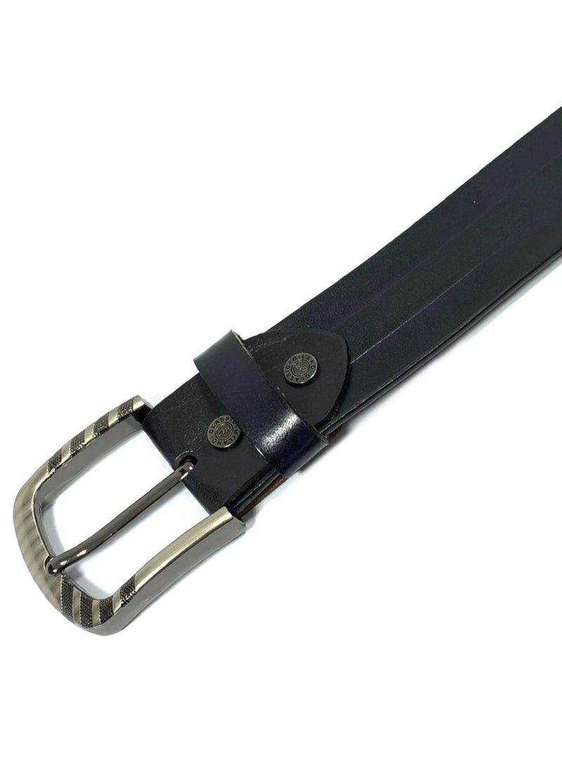 Classic Milano - Classic Milano Genuine Leather Belt Men Casual Belt for men Mens belt 40MM 14902 (Blue) by Milano Leather - Image 1