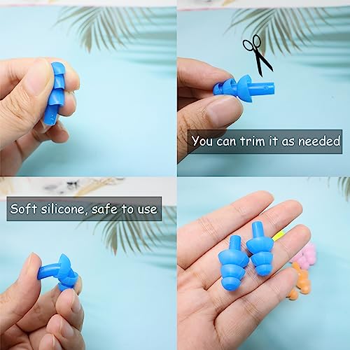 Honbay 6Pairs Reusable Silicone Swimming Earplugs Soft and Flexible Ear Plugs for Swimming, Learning, Hearing Protection, Concerts, Airplanes, Shooting, etc - Image 3