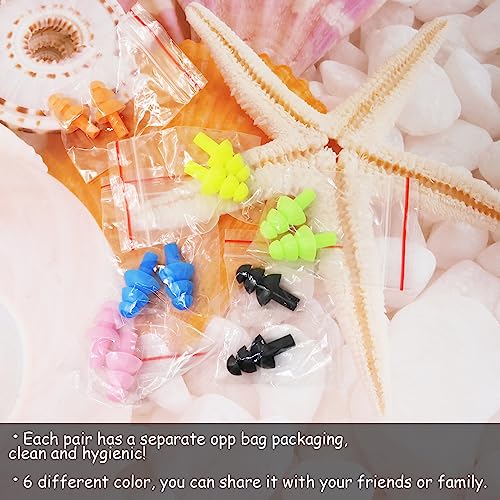 Honbay 6Pairs Reusable Silicone Swimming Earplugs Soft and Flexible Ear Plugs for Swimming, Learning, Hearing Protection, Concerts, Airplanes, Shooting, etc - Image 5