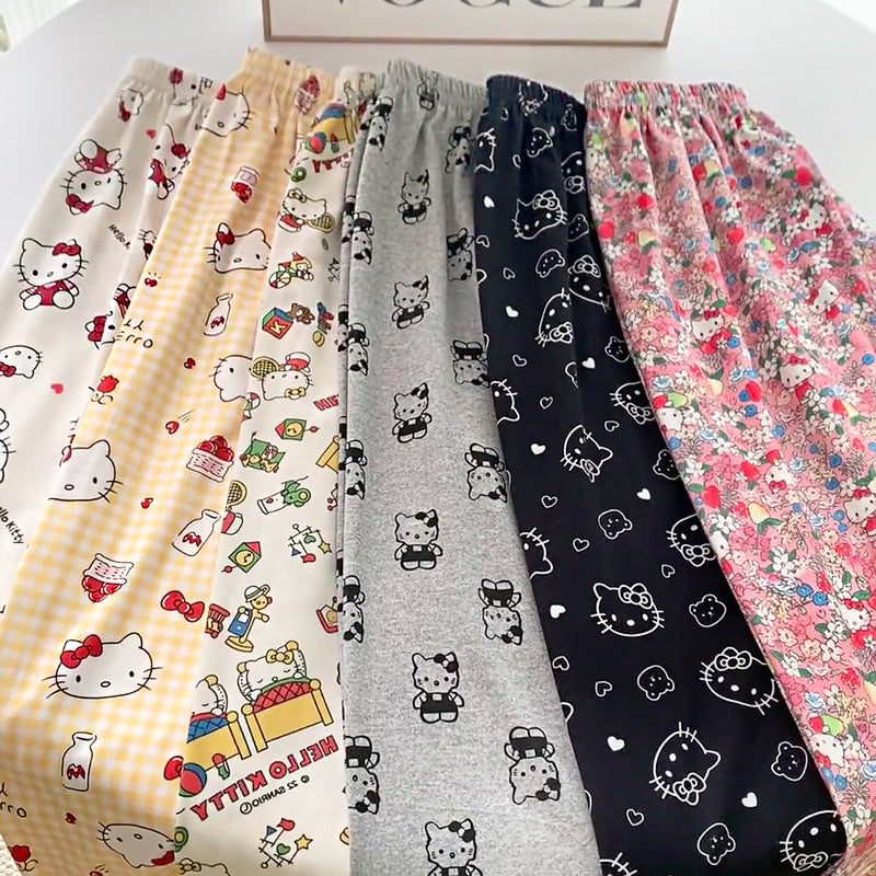 Hello Kitty Ins Style Cartoon Japanese-Style Pajama Pants For Female Students Early Autumn Mosquito-Proof Pants Cute Dormitory Casual Pants Walking Pants - Image 2