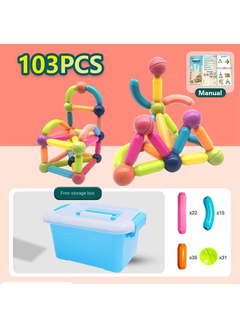 general 103-Piece Magnetic Toy Set Multicolor For Making Different Shapes 3+ Years Age Group - Image 1