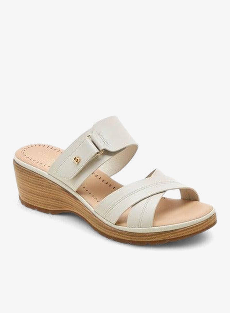 Flora Bella By Shoexpress Women Textured Cross Strap Sandals with Wedge Heels - Image 1