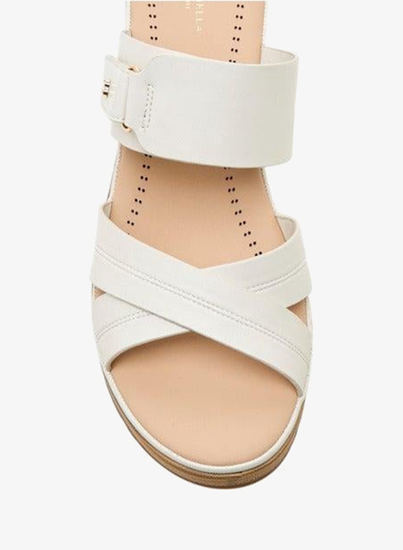 Flora Bella By Shoexpress Women Textured Cross Strap Sandals with Wedge Heels - Image 4