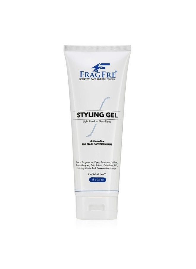 FRAGFRE Light Hold Hair Gel Fragrance Free 8 oz - Lightweight Styling Gel for Fine Fragile and Weakened Hairs - Paraben Free Hypoallergenic Sensitive Formula - Vegan Gluten Free Cruelty Free (1 Pack)  - Image 1
