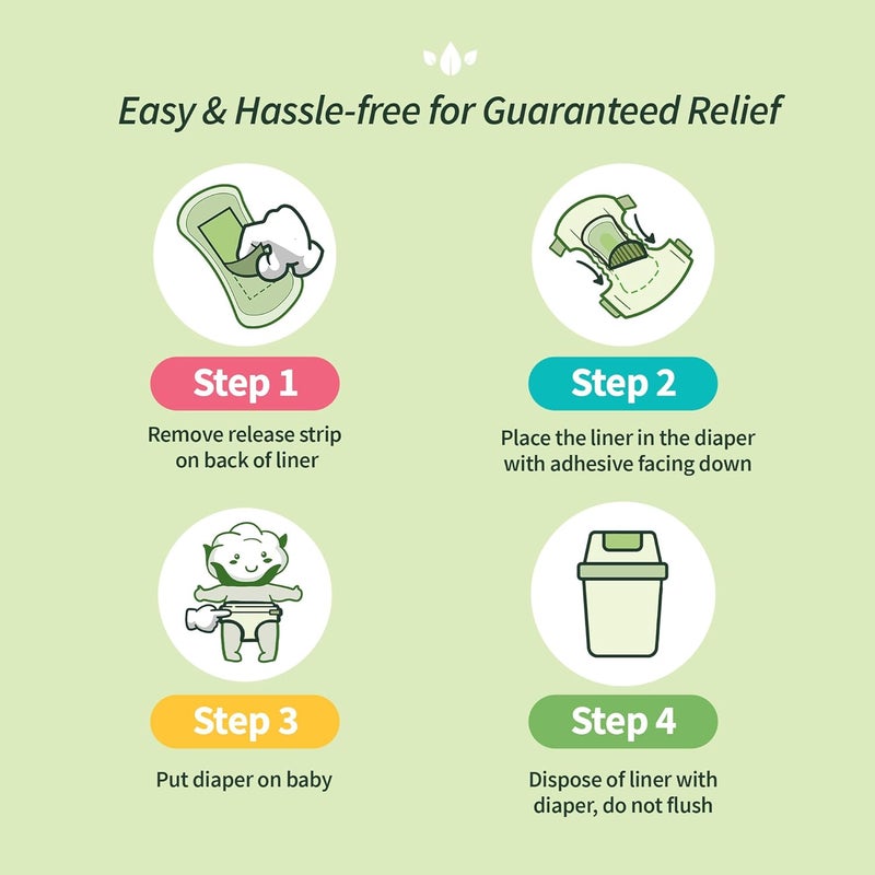 Organyc 100 Certified Organic Cotton Baby Diaper Liner for Sensitive Skin Fits All Brands and Sizes Diapers Except New Born 20 Count - Image 3