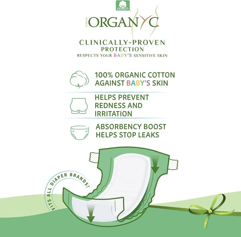 Organyc 100 Certified Organic Cotton Baby Diaper Liner for Sensitive Skin Fits All Brands and Sizes Diapers Except New Born 20 Count - Image 2