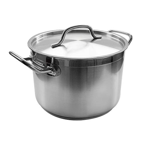Update International 16 Qt Stainless Steel Stock Pot w/Cover, silver, SPS-16 - Image 1