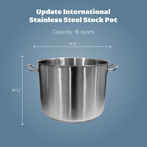 Update International 16 Qt Stainless Steel Stock Pot w/Cover, silver, SPS-16 - Image 2