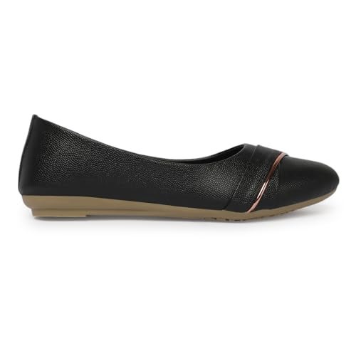 ZaySoo Women's Pointy Toe Loafer Flat Comfortable Faux Leather Work Shoes,Cute Penny Loafer Slip On Ballet Flat (Black, UK Footwear Size System, Adult, Women, Numeric, Medium, 7) - Image 5