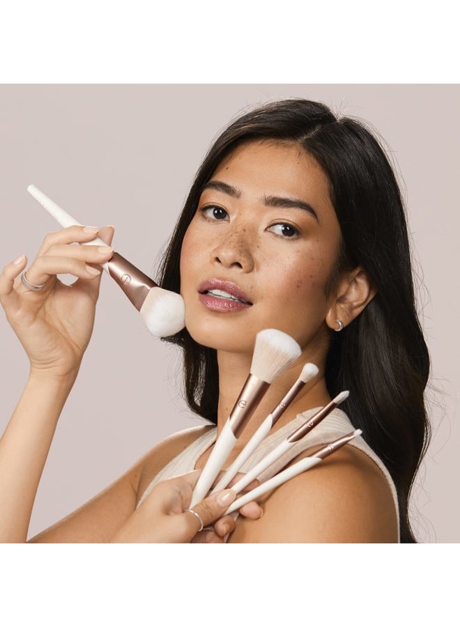Ecotools Luxe Natural Elegance Professional Face Makeup & Foundation Brush Set, Premium Brush Kit For Face, Cheek, & Eye Makeup, Synthetic Makeup Brushes, Vegan & Cruelty-Free, 5 Piece Set - Image 5
