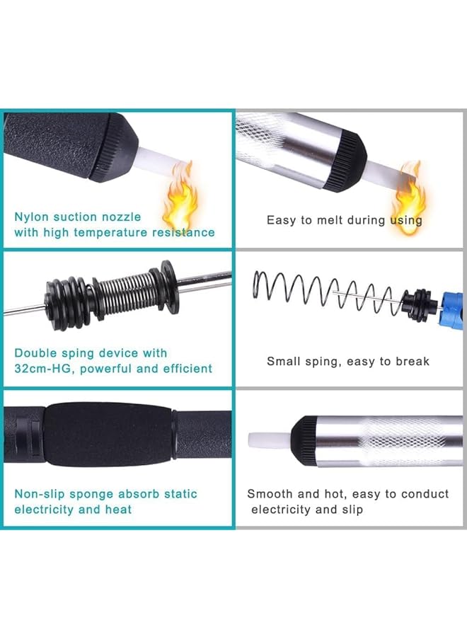 erorex 7 Pieces Solder Sucker Desoldering Wick Kit Including 1 Pcdesoldering Sucker And 6 Pcs Solder Braid Wick 2.0Mm 2.5Mm 3.0Mm Width 1.5M Length With Flux Desoldering Vacuum Pump Solder Removal Tool - Image 3
