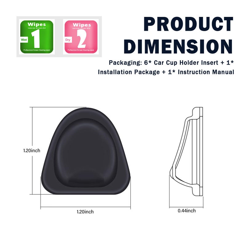 YGDMD 2026 Upgrade Car Cup Holder Insert,Anti-Slip Silicone Cupholder Insert for Car Stabilising Water Cups,Self-Adhesive Automotive Cup Holders Pad for Most Cars/Trucks/SUVs - Image 2