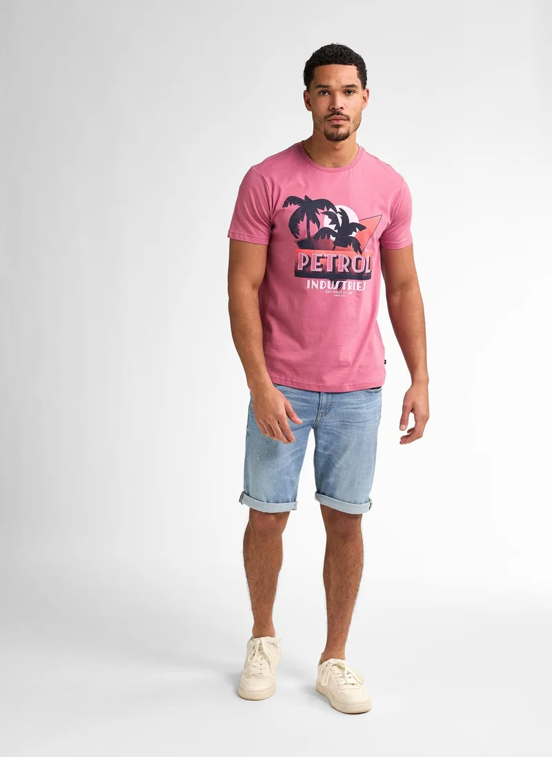 Petrol Industries 3170-Dusty Plum Men T-Shirt SS Classic Print for Men | Best Price UAE