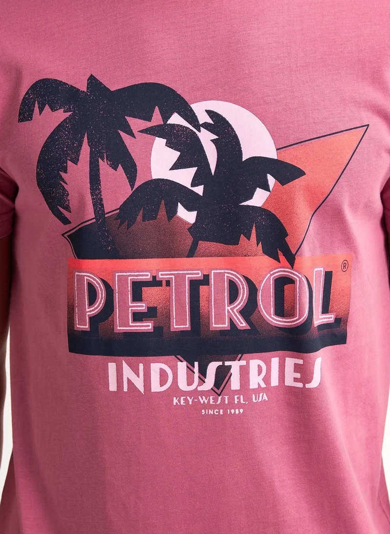 Petrol Industries 3170-Dusty Plum Men T-Shirt SS Classic Print for Men | Best Price UAE