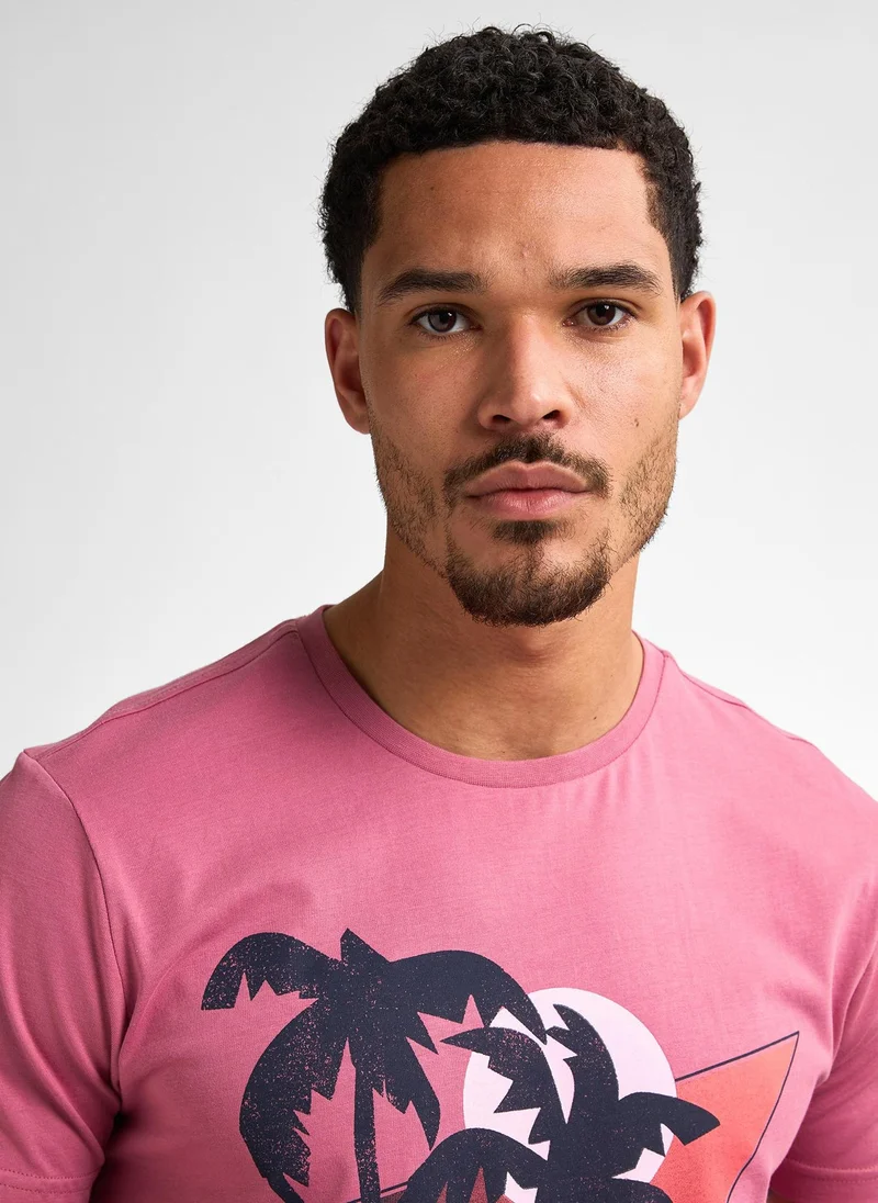 Petrol Industries 3170-Dusty Plum Men T-Shirt SS Classic Print for Men | Best Price UAE