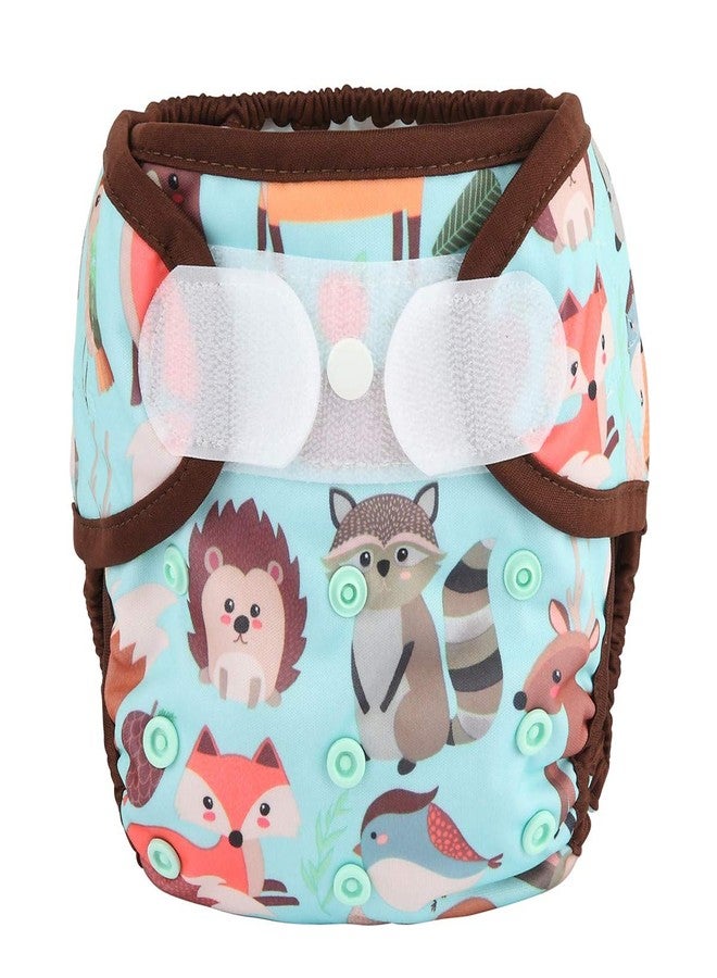 Sigzagor Baby Cloth Diaper Cover Nappy Hook and Loop Double Gusset 6.6lbs to 33lbs (Animal Friends) - Image 1