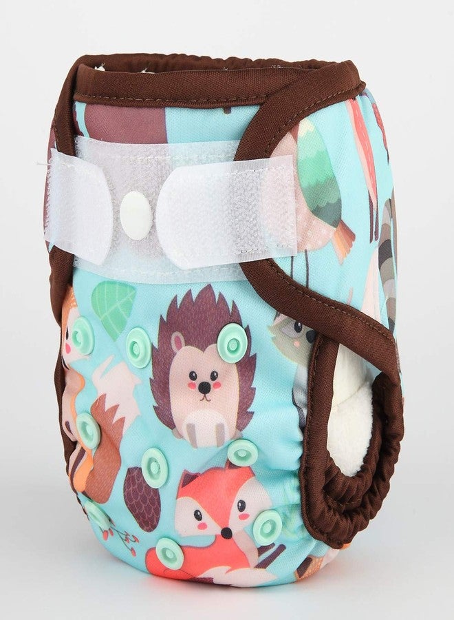 Sigzagor Baby Cloth Diaper Cover Nappy Hook and Loop Double Gusset 6.6lbs to 33lbs (Animal Friends) - Image 2