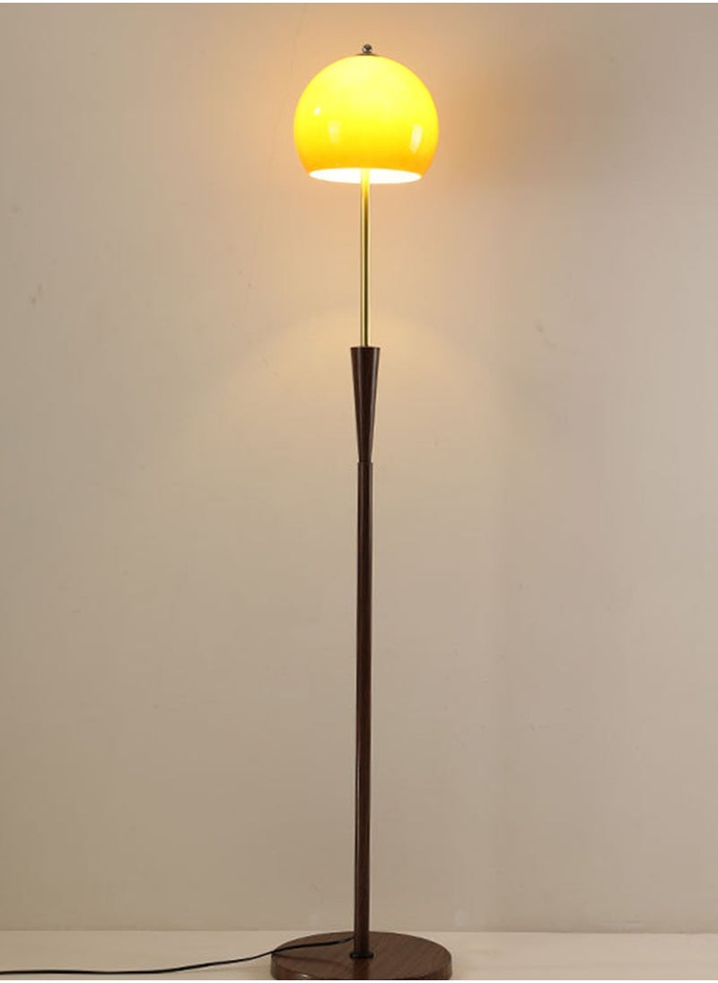 Onelight - Mushroom Design Floor Lamp with Handmade Glass Sunset Color Shade Three Color Lighting Wooden Base with Foot Switch Modern Standing Lamp for Home Decor Stylish Floor Lighting - Image 1
