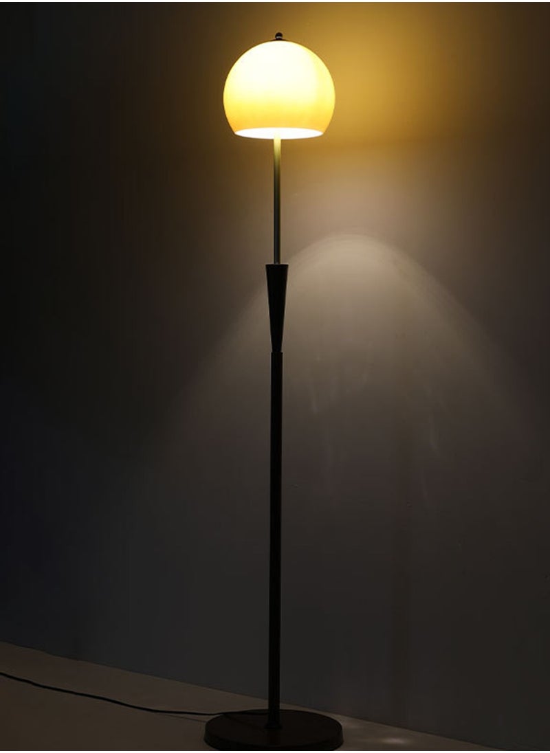 Onelight - Mushroom Design Floor Lamp with Handmade Glass Sunset Color Shade Three Color Lighting Wooden Base with Foot Switch Modern Standing Lamp for Home Decor Stylish Floor Lighting - Image 1