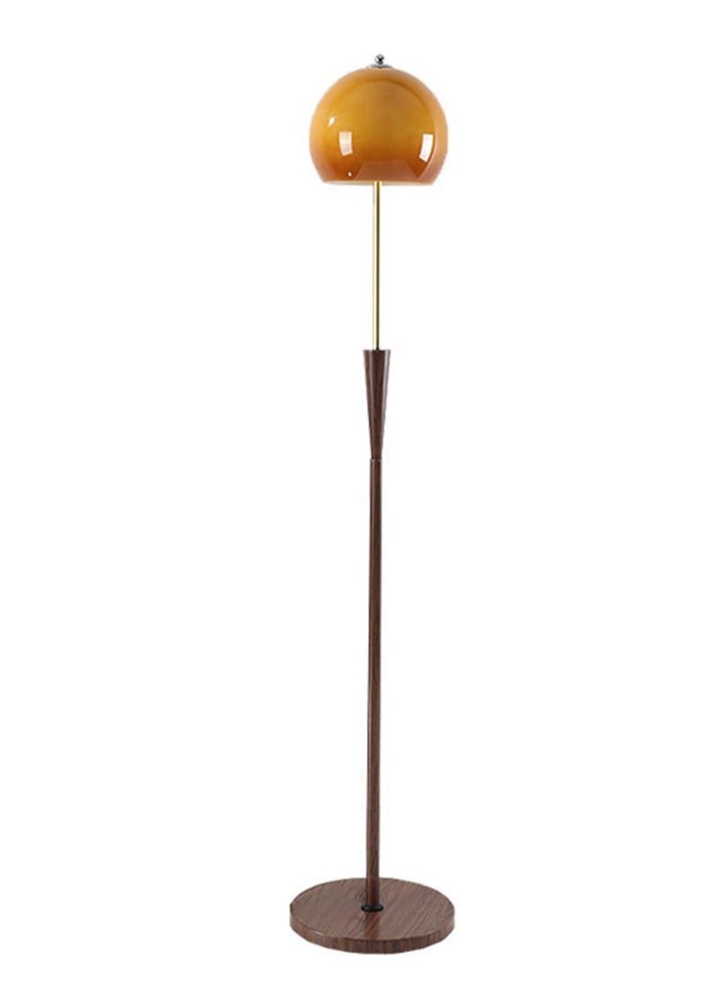 Onelight - Mushroom Design Floor Lamp with Handmade Glass Sunset Color Shade Three Color Lighting Wooden Base with Foot Switch Modern Standing Lamp for Home Decor Stylish Floor Lighting - Image 1