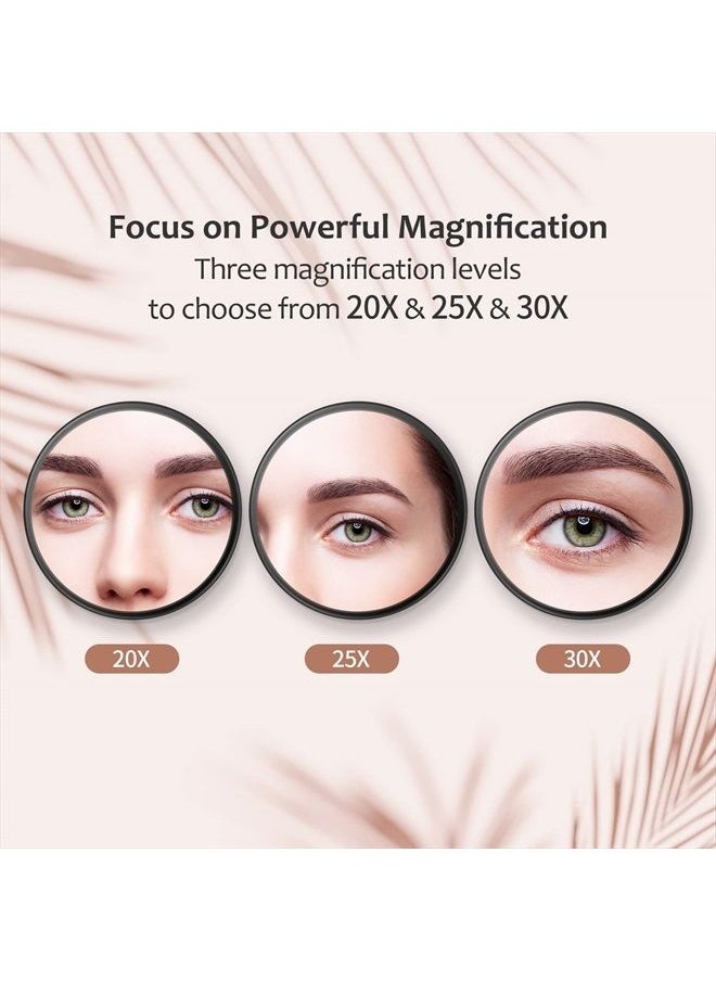 20X Magnifying Mirror, 20X Magnifying Mirror Suction Cup and Tweezers, As a Mganifying Makeup Mirror, Pocket Mirror Set for Eyes Makeup 3.5 Inches