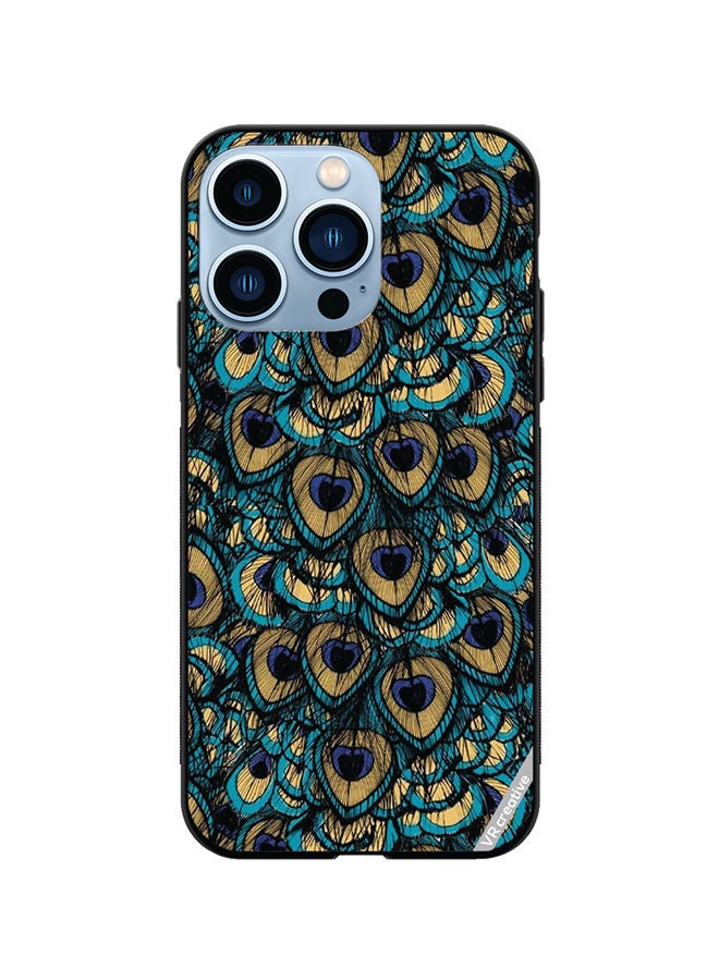 VR CREATIVE Protective Case Cover For Apple iPhone 14 Pro Mor Pankh Design Multicolour - Image 1