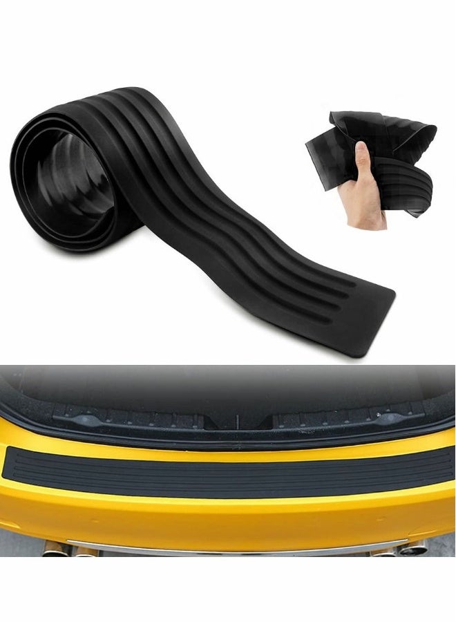 Rear Bumper Protector Universal Car Rear Bumper Protector Black Rubber Durable Protect and Hide Scratches Anti-Scratch Rubber Trim Cover 104cm Black Sticker Guard For Car Pickup SUV - Image 1