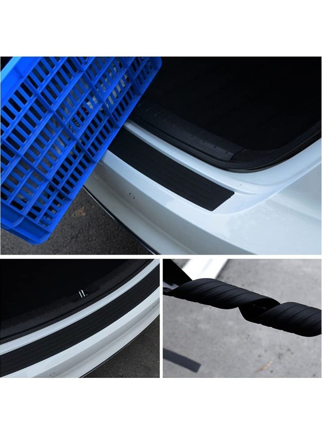 Rear Bumper Protector Universal Car Rear Bumper Protector Black Rubber Durable Protect and Hide Scratches Anti-Scratch Rubber Trim Cover 104cm Black Sticker Guard For Car Pickup SUV - Image 2