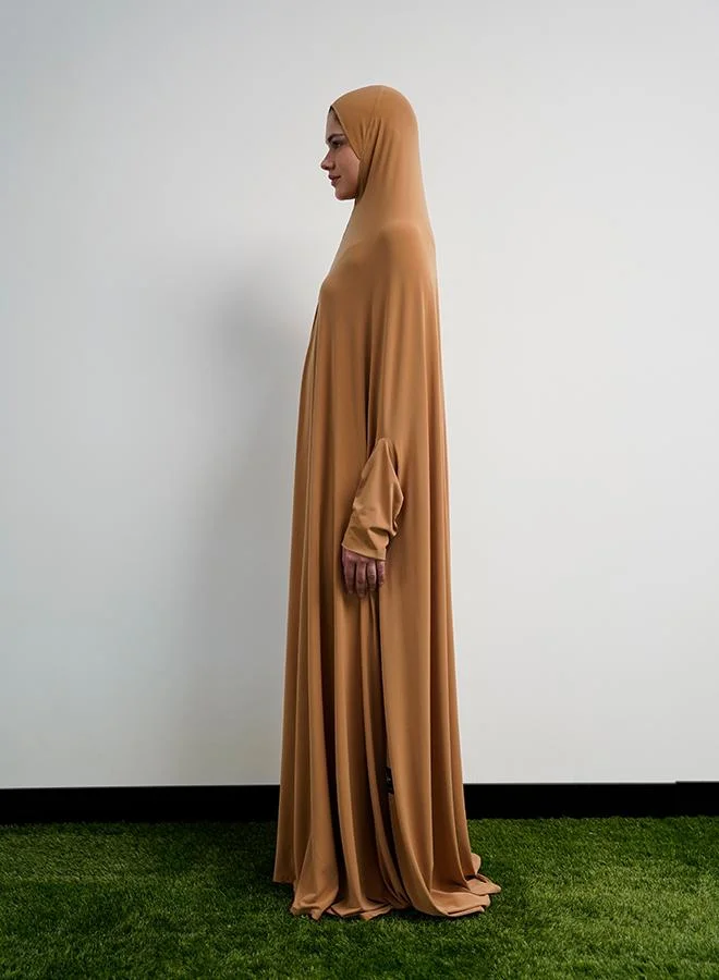 JAMEELA Modest beige Lycra fabric breathable prayer dress