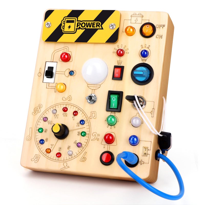 Grarain Busy Board for Toddlers Montessori Educational Toy for 13 Year Old Boys Girls TravelFriendly Sensory Learning Activity Ideal for Kids with AutismClocks Busy Board - Image 2