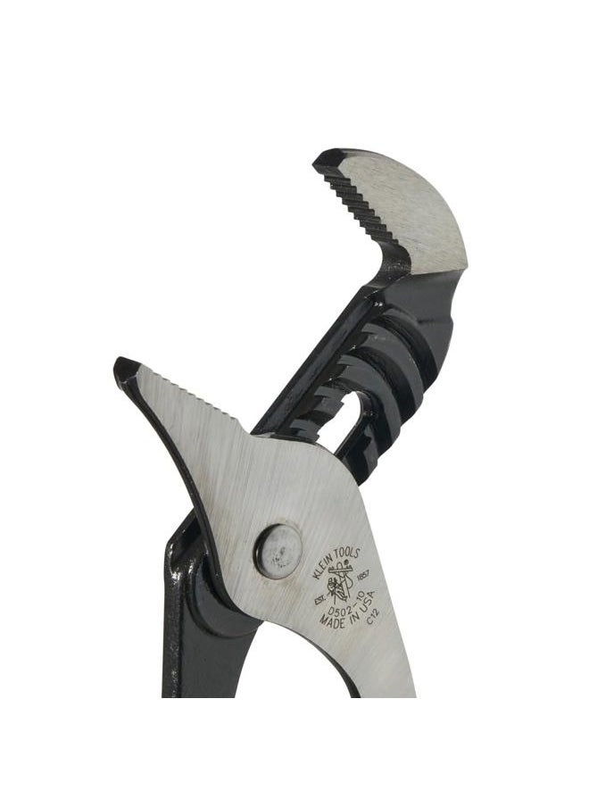 Klein Tools D502-10 Pump Pliers, 10-Inch Tongue and Groove, Quick-Adjust Rivet, 1-3/4 Inch Max Parallel Jaw Range, Tension Loaded Joint  - Image 4