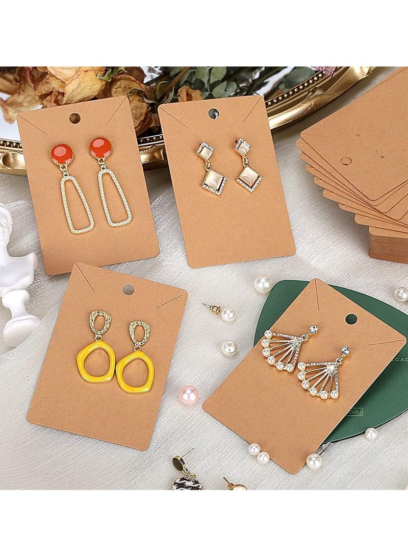 Earring Holder Cards Set by 100 Pcs Kraft Color Earring Display and Packaging with Self Sealing Bags Ideal for Jewelry Storage - Image 5