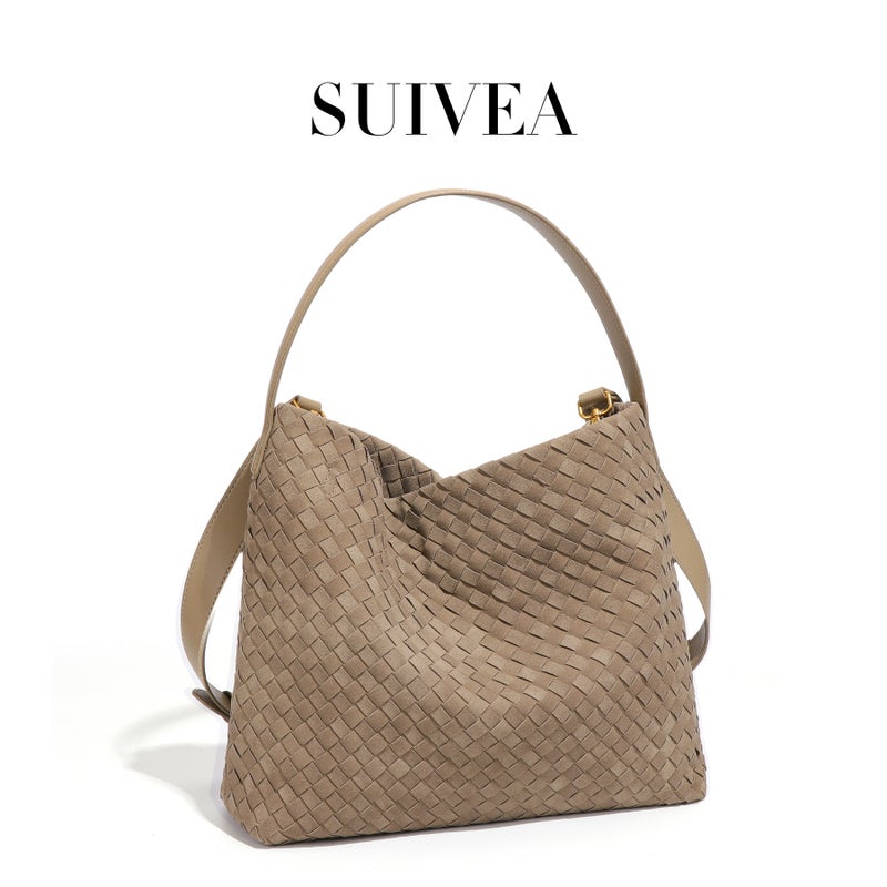 Vintage Frosted Handwoven Large Capacity Tote Bag for Women, Trendy Shoulder Bag - Image 3