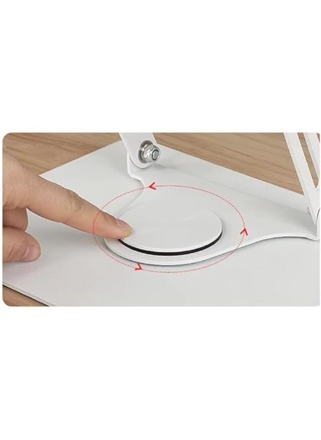 Generic Foldable Aluminum Laptop Stand with 360° Rotating Base and Dual Cooling Fans – Adjustable Notebook Holder – Silver  - Image 4