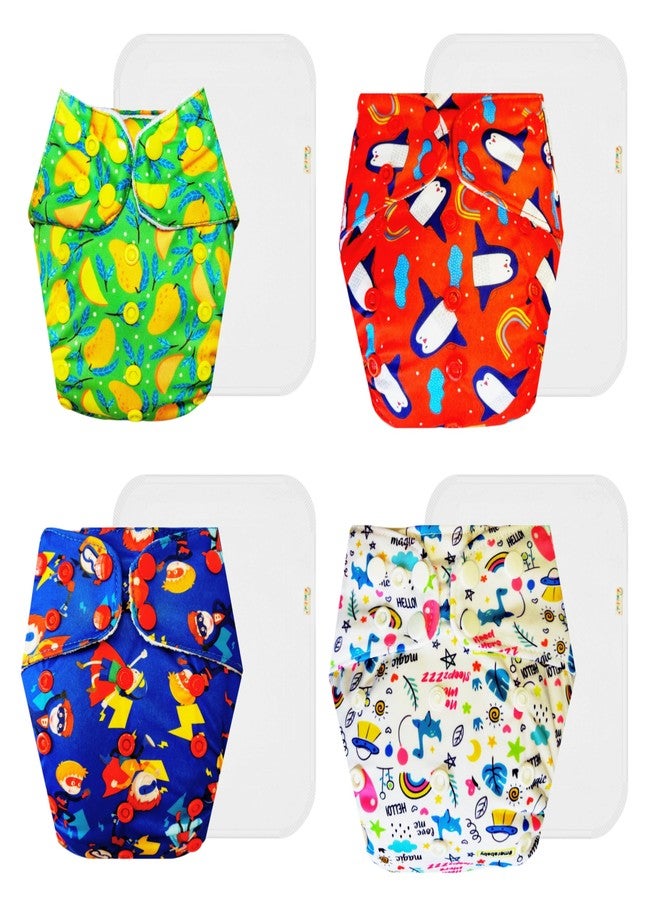 حفاضات دمبلدو القماشية الممتازة مع حشوة قطنية (عبوة من 4) | ناعمة ولطيفة | مانعة للتسرب | سريعة الجفاف | مصممة من قبل الأمهات | من 3 أشهر إلى 3 سنوات | للجنسين - Image 1