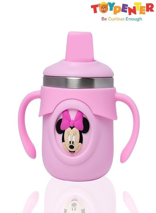 TOYPENTER Stainless Steel Insulated Hot & Cold Sipper Bottle for Kids/Double Wall & Vacuuming/Sipper Cups with Straw/Travelling Water Bottle for Kids with Straw (Pink, 260 ml) - Image 2