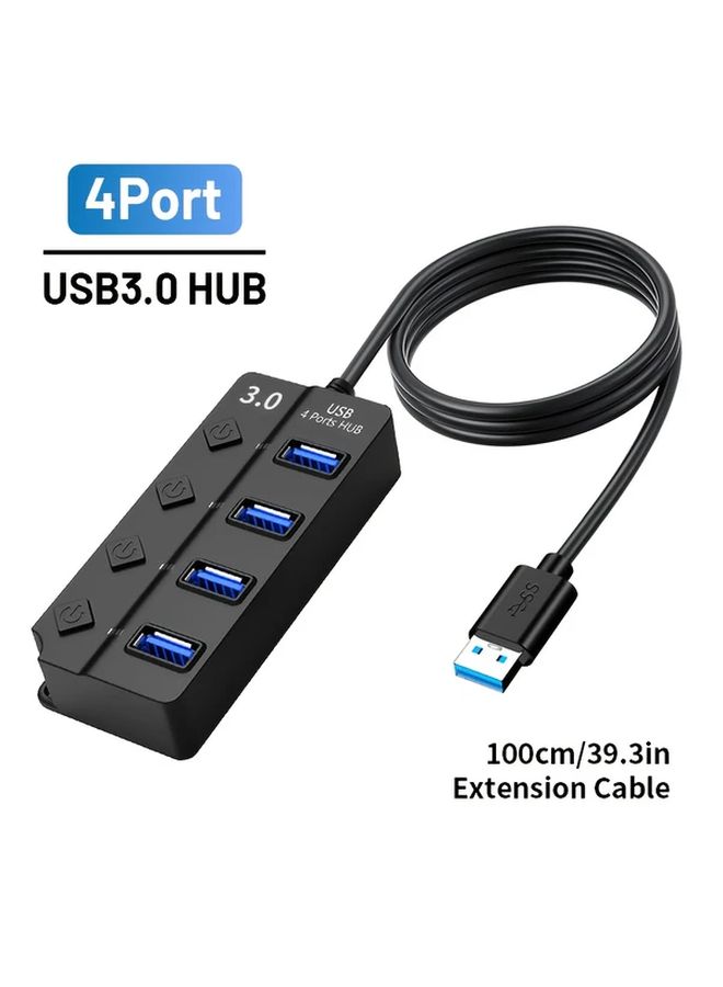 USB 3.0 محور منفذ 4 مع مفتاح فردي كابل 30 سم للكمبيوتر المحمول محرك الأقراص الصلبة - Image 5