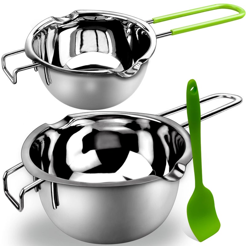 Sysmie Double Boiler Pot Set for Melting Chocolate Butter Cheese Caramel and Candy  188 Steel Melting Pot 2 Cup Capacity Including The 1000ml and 600ml Capacity 