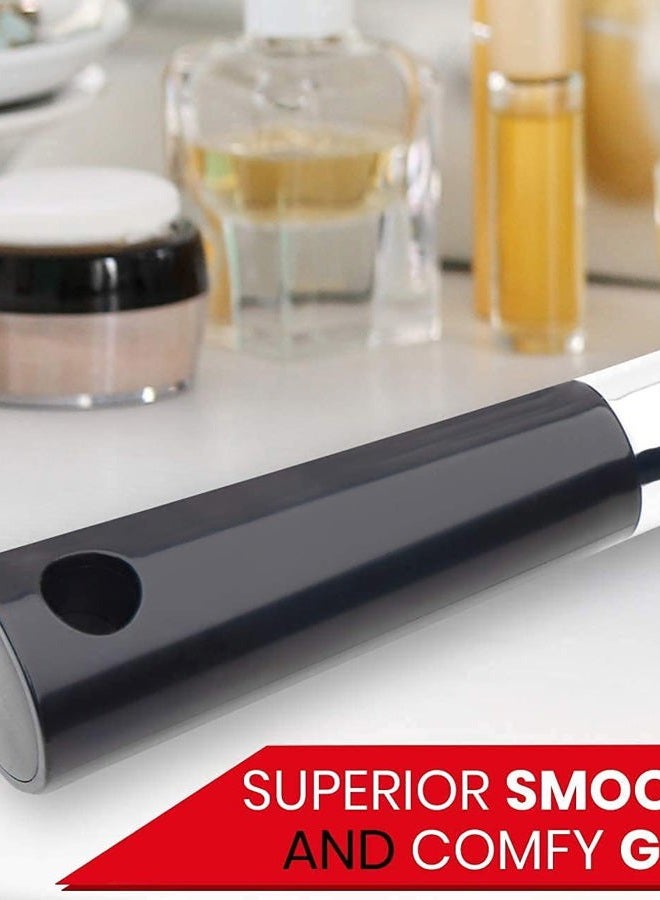 Mirrorvana Large Hand Mirror with Comfy Handle - Black Portable Handheld Mirror - 9" x 13" - Image 3